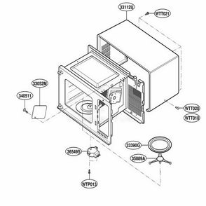 Oven Cavity Parts Diagram and Parts List for MT1110SKQ KWHEWRP LG Wall Oven