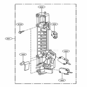 Latch Board Parts Diagram and Parts List for LMVM2033BD CBDELGA LG Microwave Oven Combo