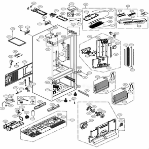 Case Parts Diagram and Parts List for 74307 ASBCSE0 LG Refrigerator