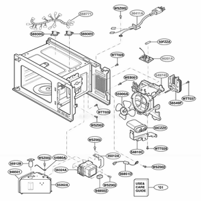 Interior Parts 2 Diagram and Parts List for JES1358WJ CWHEGEU LG Range