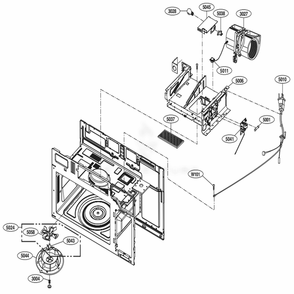 Interior Parts 2 Diagram and Parts List for LMV1831ST CSBELGA LG Microwave Oven Combo