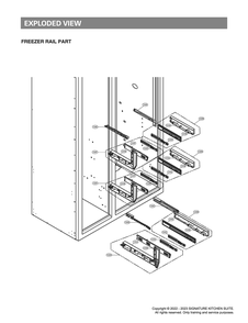 Freezer Rail Part Diagram and Parts List for SKSSB4202S ASTCNA0 LG Refrigerator