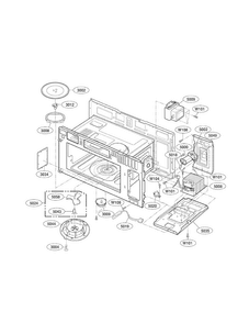 Interior Parts Diagram and Parts List for LMV1976ST01  LG Microwave
