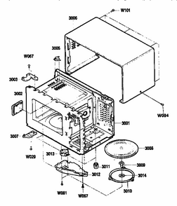 Oven Cavity Diagram and Parts List for 7218912091  Kenmore Microwave