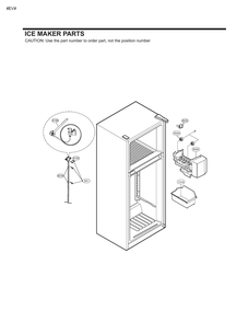 Ice Maker Parts Diagram and Parts List for GM-U552SQDM ASWCNA1 LG Refrigerator