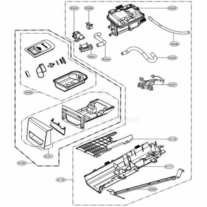 Panel Drawer Assembly And Guide Assembly Diagram and Parts List for DLEX4070W ABWEEUS LG Dryer