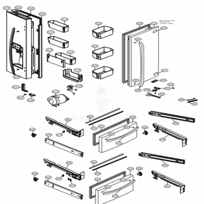 Door Parts Diagram and Parts List for LMRS28626S ASTCNA0 LG Refrigerator