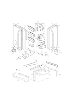 Door Parts Diagram and Parts List for LFX25991ST01  LG Refrigerator