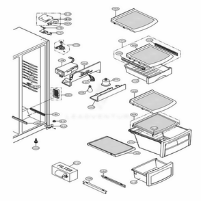 Refrigerator Compartment Diagram and Parts List for LSC27910TT ATI2LGA LG Refrigerator