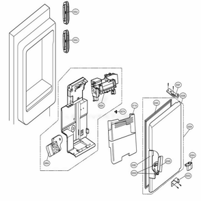Ice Maker And Ice Bin Parts Diagram and Parts List for LFX31925ST ASTCNA8 LG Refrigerator