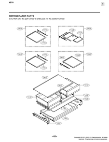 Refrigerator Parts Diagram and Parts List for GR-L28ANKXM ASBCNAA LG Refrigerator