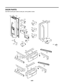 Door Parts Diagram and Parts List for GR-L28ANKXM ASBCNA0 LG Refrigerator