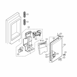 Ice Maker And Ice Bin Parts Diagram and Parts List for LMXC23796D ASBCNA1 LG Refrigerator