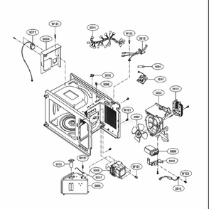 Interior Parts Diagram and Parts List for LCRT1513ST CSSELGA LG Microwave