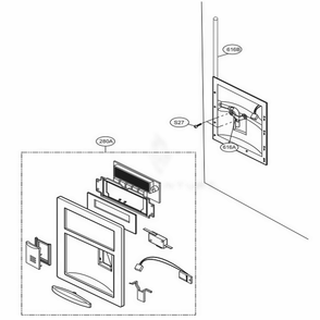 Dispenser Parts Diagram and Parts List for 78359 AWBCSEF LG Refrigerator