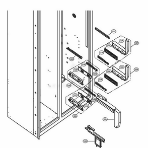 Refrigerator Rail Part 1 Diagram and Parts List for DYF42BSIWS ASTCNA0 LG Refrigerator