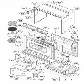 Oven Cavity Parts Diagram and Parts List for ZSC2001FSS ASTLGEU LG Range