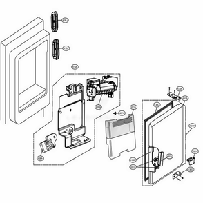 Ice Maker And Ice Bin Parts Diagram and Parts List for 72193 ASTCSE1 LG Refrigerator