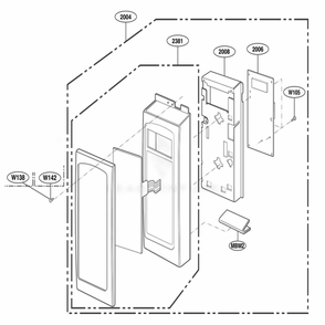 Controller Parts Diagram and Parts List for HMV9302 AWHEBSU LG Range