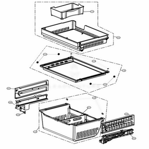 Freezer Parts Diagram and Parts List for LRFVS3006D ASBCNA1 LG Refrigerator