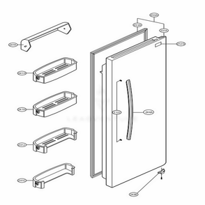 Refrigerator Door Diagram and Parts List for LSC27910SW ASW2LGA LG Refrigerator