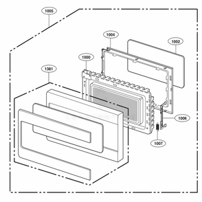 Door Parts Diagram and Parts List for LCRT2010ST CSBETAR LG Microwave