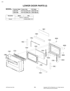 Lower Door Parts 1 Diagram and Parts List for FD1773LS AS2LLGA LG Range