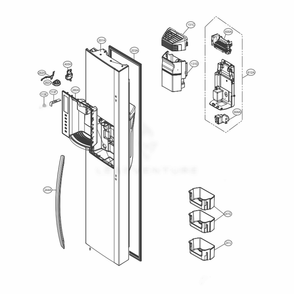 Freezer Parts Diagram and Parts List for LSXC22396D ASBCNA4 LG Refrigerator