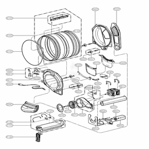 Drum And Motor Parts Assembly Diagram and Parts List for DLE2601W ABWEEUS LG Dryer
