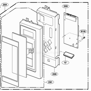 Part Location Diagram of 383EW5A231G LG CONTROL PANEL+KEY PA