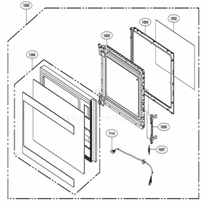 Door Parts Diagram and Parts List for LMC0975AST CSSEAMZ LG Range