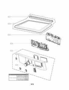 Control Panel Parts Diagram and Parts List for 79681182310  Kenmore Dryer