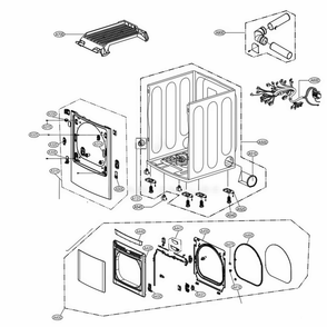 Cabinet And Door Assembly Diagram and Parts List for DLEY1701WE ABWEEUS LG Dryer