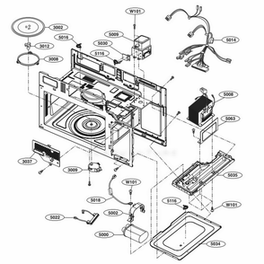Part Location Diagram of 3300W1A046D LG PLATE,BOTTOM