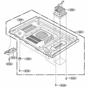Base Plate Part Diagram and Parts List for 66299 CBKESEA LG Range