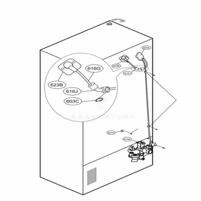 Valve And Water Tube Parts Diagram and Parts List for 75049 AWBCSE0 LG Refrigerator