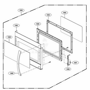 Door Parts Diagram and Parts List for 86012 AWHESEA LG Range