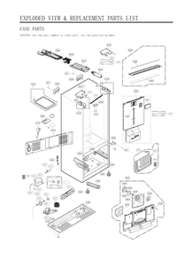 Case Parts Diagram and Parts List for GC-L288NKXM ASBCNA2 LG Refrigerator