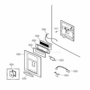 Dispenser Parts Diagram and Parts List for 78719 AHMCSER LG Refrigerator