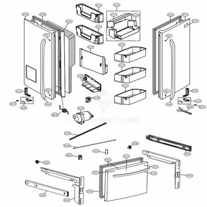 Door Parts Diagram and Parts List for 73059 AWBCSE0 LG Refrigerator