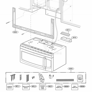 Installation Parts Diagram and Parts List for LMVH1750SW AWHELGA LG Range