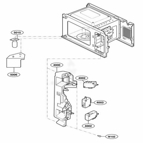 Latch Board Parts Diagram and Parts List for 65002401 CW1ESEA LG Range