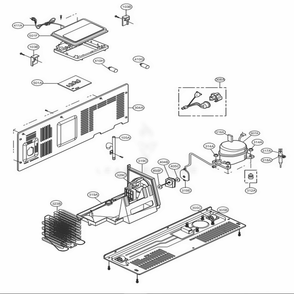 Machine Compartment Diagram and Parts List for LSXS26336S ASTCNA2 LG Refrigerator