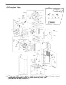 Portable Air Conditioner Diagram and Parts List for LP1210BXR 00 LG Air Conditioner