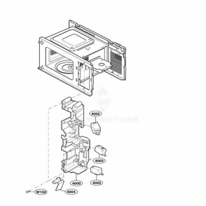 Latch Board Parts Diagram and Parts List for 62102201 CW1ESEA LG Range