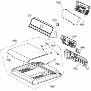Control Panel And Plate Assembly Diagram and Parts List for DLEX7700KE ABSEEUS LG Dryer