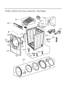 Cabinet And Door Assembly Diagram and Parts List for DLEX4080B ABLEEUS LG Dryer