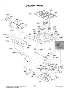 Cooktop Parts Diagram and Parts List for FG4763LS ASTELGA LG Range