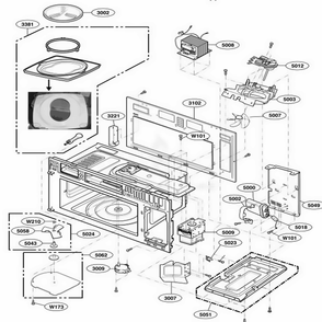 Interior Parts 1 Diagram and Parts List for 86003 ASBESEA LG Range