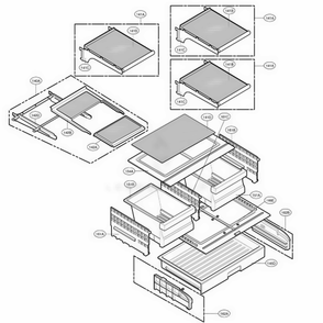 Refrigerator Parts Diagram and Parts List for 78733 AST5SER LG Refrigerator